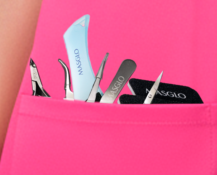 DELANTAL ANTIFLUIDO CLUB MASGLO EDICIÓN ESPECIAL FUCSIA