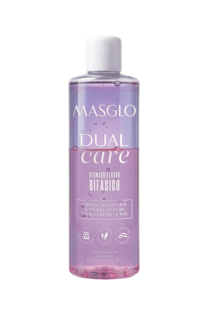 DESMAQUILLADOR BIFÁSICO DUAL CARE MASGLO COSMETICS 390 ML 2