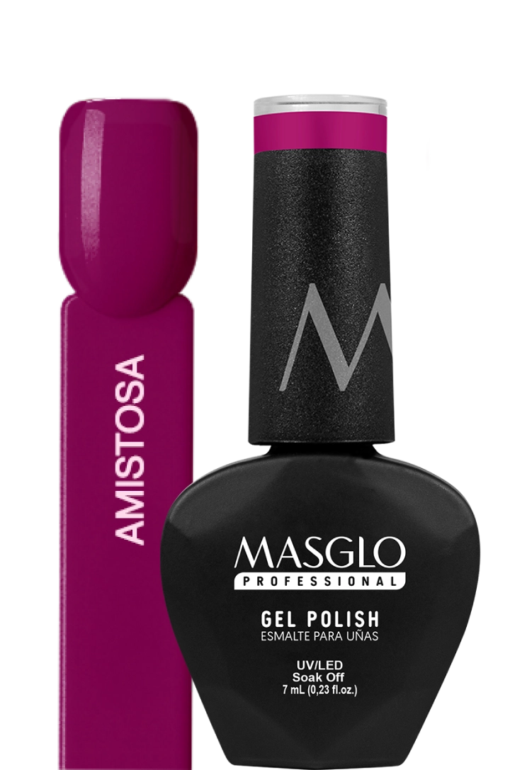 AMISTOSA - ESMALTE SEMIPERMANENTE MASGLO PROFESSIONAL GEL POLISH 7 ML CREMOSO - GAMA MORADO