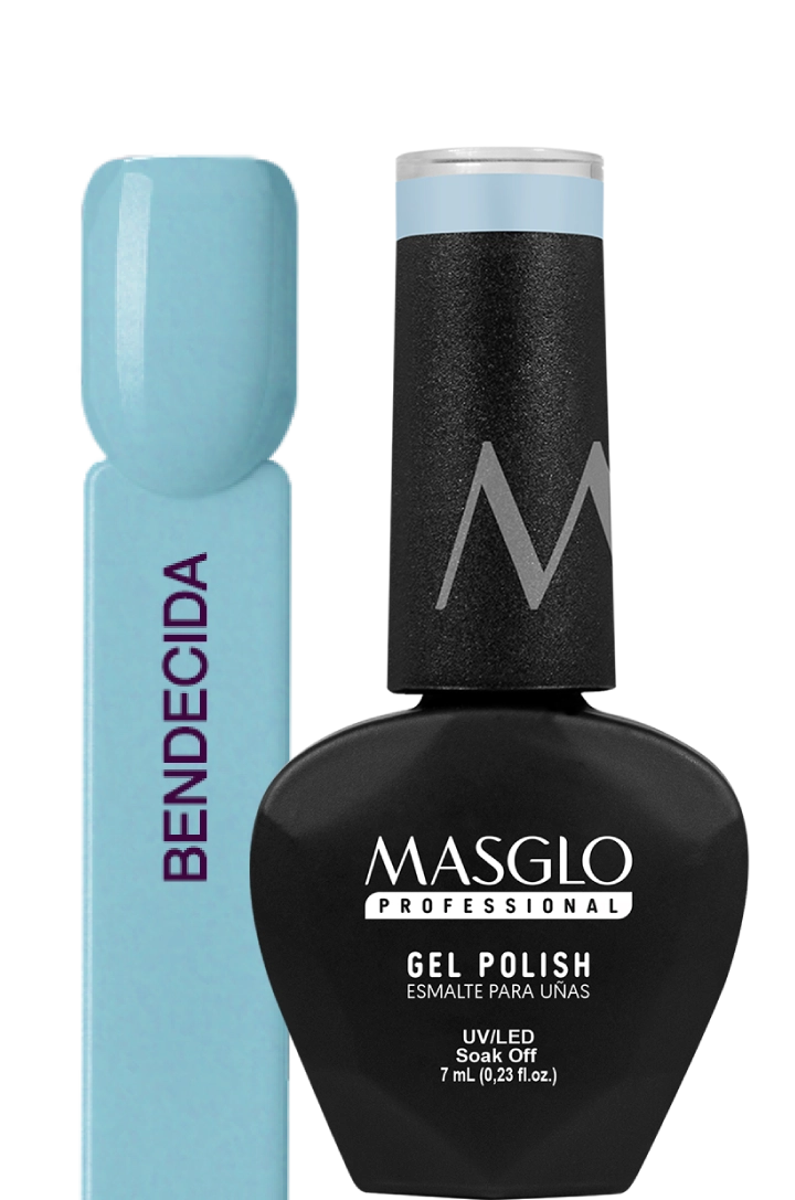 BENDECIDA - ESMALTE SEMIPERMANENTE MASGLO PROFESSIONAL GEL POLISH 7 ML CREMOSO - GAMA AZUL