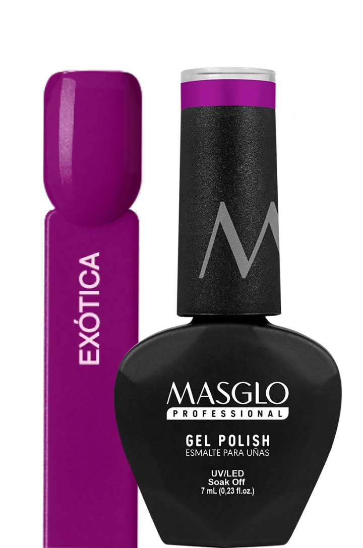 EXÓTICA - ESMALTE SEMIPERMANENTE MASGLO PROFESSIONAL GEL POLISH 7 ML CREMOSO - GAMA MORADO