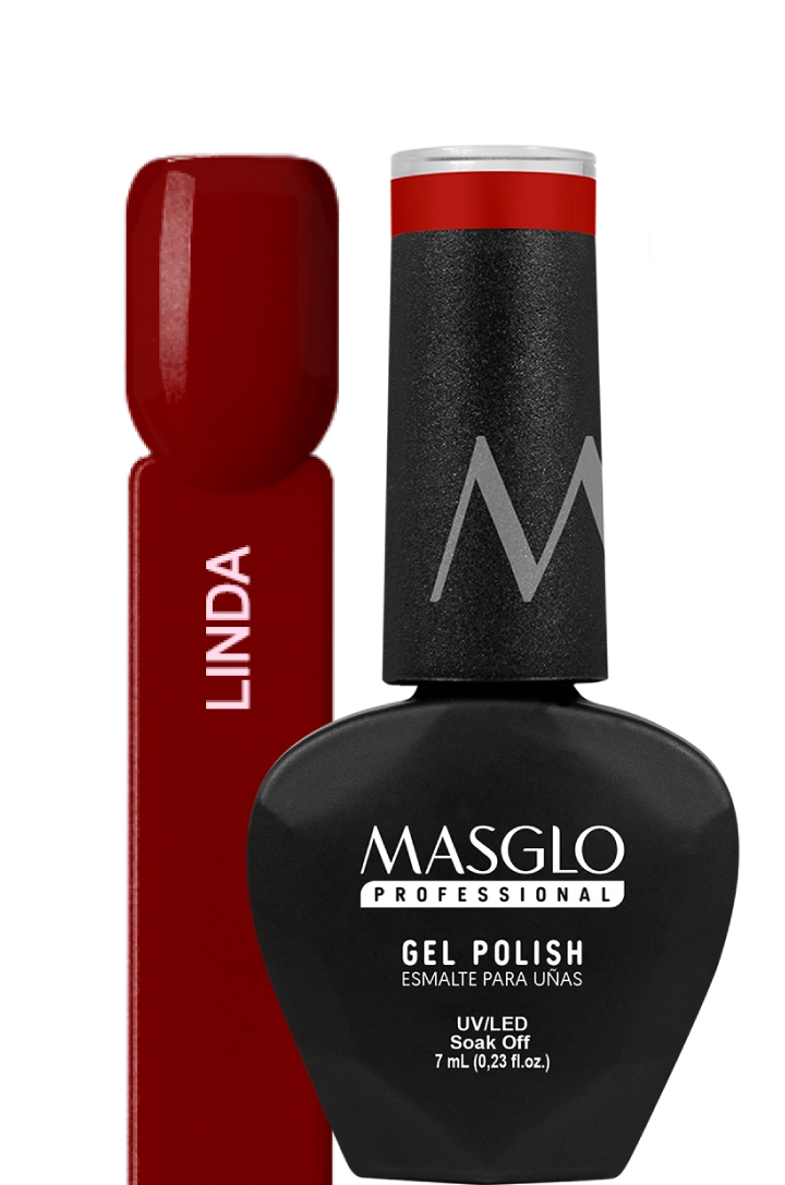 LINDA - ESMALTE SEMIPERMANENTE MASGLO PROFESSIONAL GEL POLISH 7 ML CREMOSO - GAMA ROJO