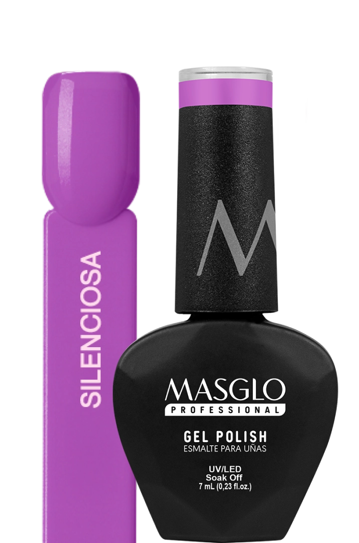 SILENCIOSA - ESMALTE SEMIPERMANENTE MASGLO PROFESSIONAL GEL POLISH 7 ML CREMOSO - GAMA MORADO