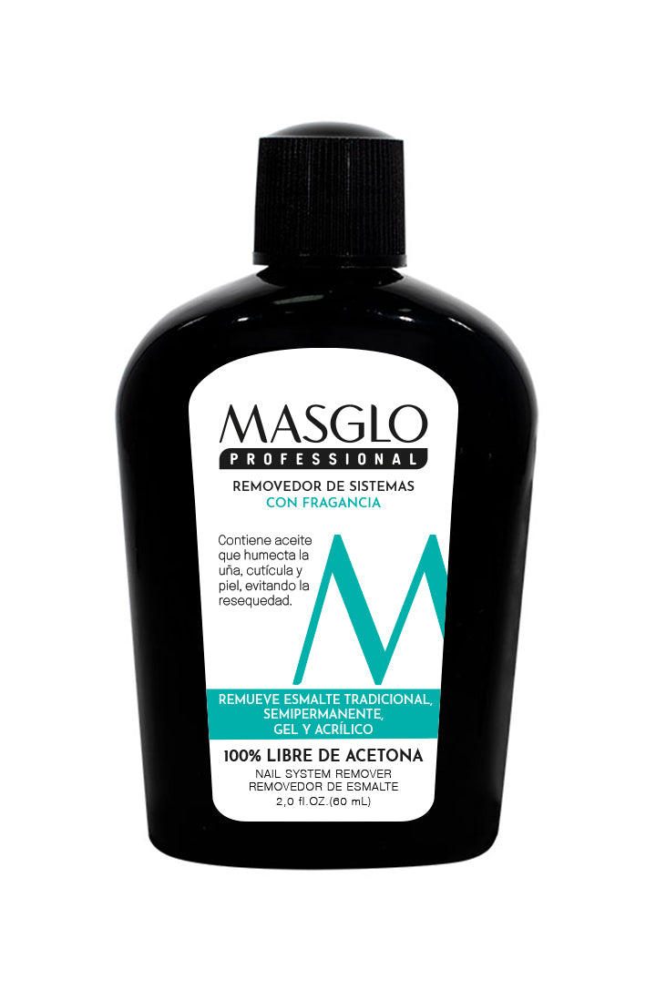 REMOVEDOR DE SISTEMAS PARA UÑAS CON FRAGANCIA MASGLO 60 ML